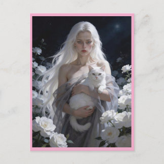 Carte Postale The cat woman in the night