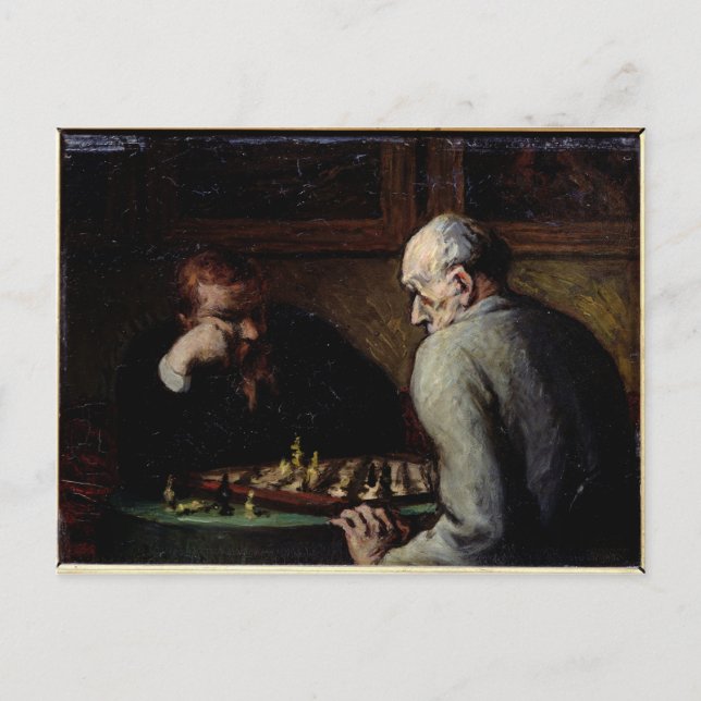 Carte Postale The Chess Players, c.1863-67 (Devant)