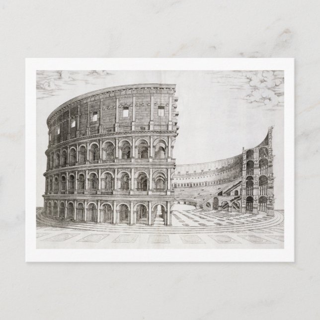 Carte Postale The Colosseum, built in AD 80 (graving) (Devant)