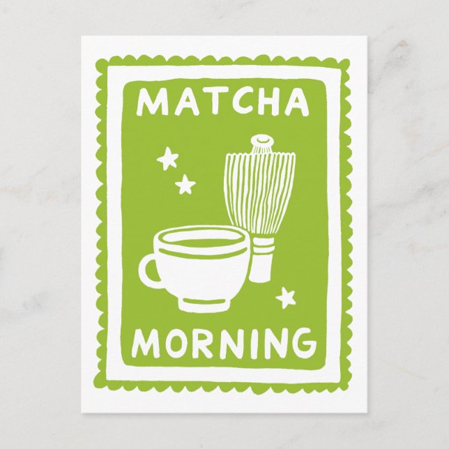 Carte Postale Thé culinaire vert du matin Matcha (Devant)