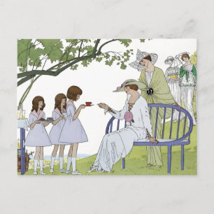 Carte Postale Thé dans le jardin vintage pour la fête des mères