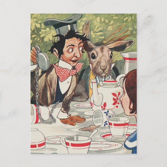 Carte Postale Thé de Chapeau Fou (Devant)