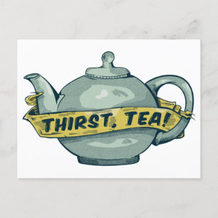 Carte Postale Thé de soif Teapot vert