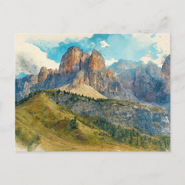 Carte Postale The Dolomites Italy - Watercolor Splash Painting (Devant)