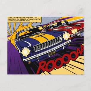 Carte Postale The Duel : Mustang contre Corvette