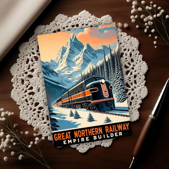 Carte Postale The Empire Builder Vintage Train (Créateur téléchargé)