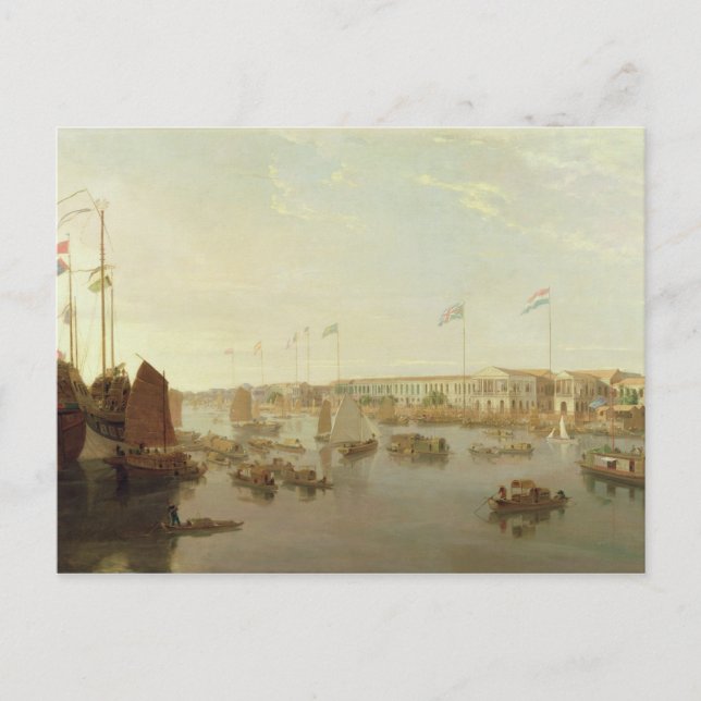 Carte Postale The European Factories, Canton, 1806 (huile sur ca (Devant)