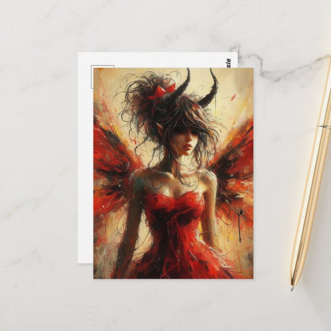 Carte Postale The Fairy with Horns on Her Head (Devant/Arrière en situation)