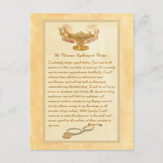 Carte Postale The Florence Nightingale Pledge (Devant)