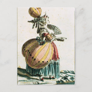 Carte Postale The Flying Coquette, c.1784 (gravure en couleur)