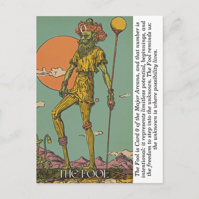 Carte Postale The Fool Tarot Card Mystical Major Arcana Art  (Devant)