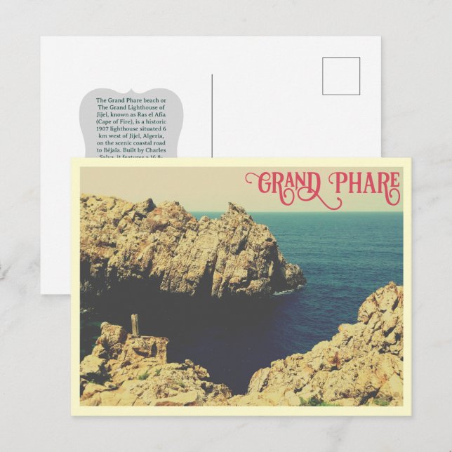 Carte Postale The Grand Phare beach shore line Jijel, Algeria (Devant / Derrière)