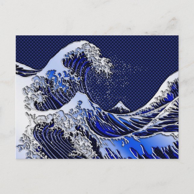 Carte Postale The Great Hokusai Wave Carbon Fiber (Devant)