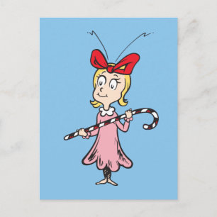 Carte Postale The Grinch Cindy-Lou Who - Holding Candy Cane