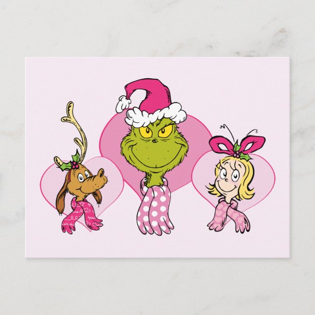 Carte Postale The Grinch Crew in Pink Valentine's Portrait (Devant)