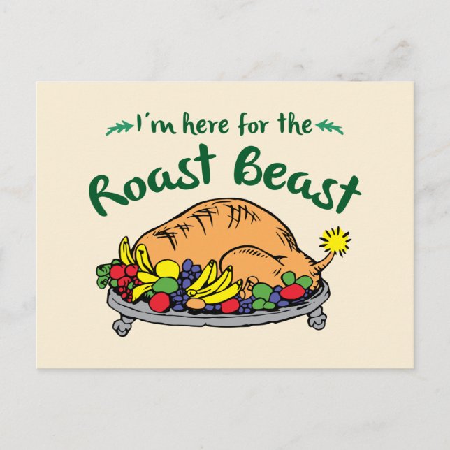 Carte Postale The Grinch | I'm Here for the Roast Beast Quote (Devant)