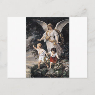 Carte Postale The Guardian Angel and Children, peinture Vintage.