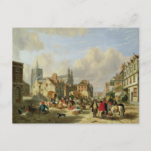 Carte Postale The Haymarket, Norwich, 1825 (huile sur panneau) (Devant)