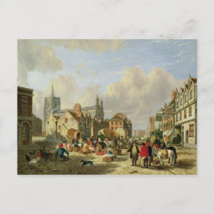 Carte Postale The Haymarket, Norwich, 1825 (huile sur panneau)