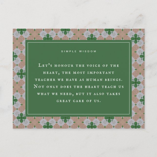 Carte Postale The Heart, Our Greatest Teacher Motivational Card (Devant)