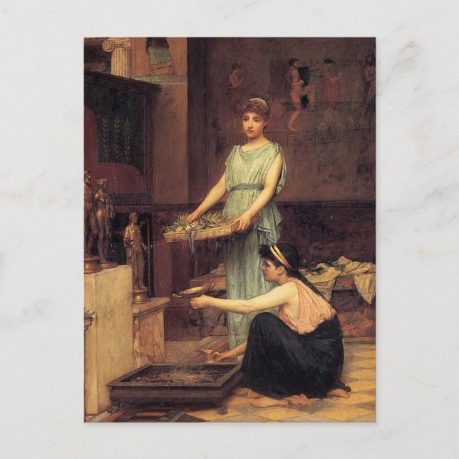Carte Postale ThE HoUSEHoLD GoDs, par John William Waterhouse (Devant)