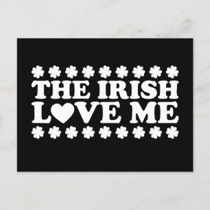 Carte Postale The Irish Love Me Shamrock St Patrick's Day Retro