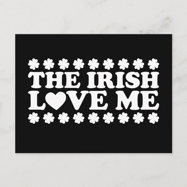 Carte Postale The Irish Love Me Shamrock St Patrick's Day Retro (Devant)