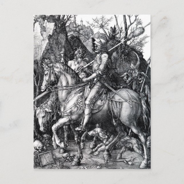 Carte Postale The Knight, Death and the Devil by Albrecht durer (Devant)