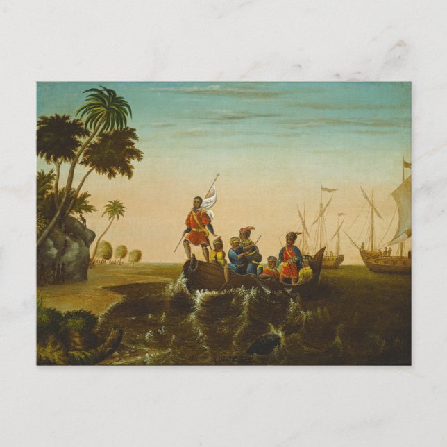 Carte Postale The Landing of Columbus, c.1837 (Devant)