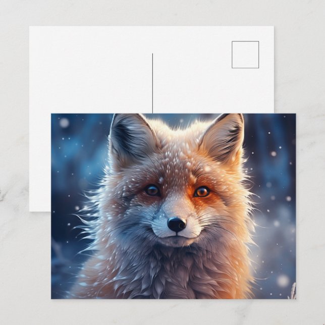 Carte postale The Magic of Foxes in the Snow (Devant / Derrière)