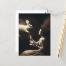 Thé magique surréaliste avec lapin blanc