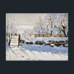 Carte Postale The Magpie, peinture populaire par Claude Monet<br><div class="desc">La Magpie,  célèbre peinture de Claude Monet</div>