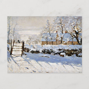 Carte Postale The Magpie, peinture populaire par Claude Monet