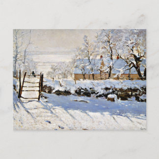 Carte Postale The Magpie, peinture populaire par Claude Monet