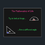 Carte Postale The Mathematics of Life Postcard<br><div class="desc">Practical advice using those weird things you never knew what they were for at school: the set square and the protractor. This drawing is part of the School Days series, a range of cards inspecred by my time school. Other subjects, y compris de physics, biology and mathématiques. Drawn on a...</div>