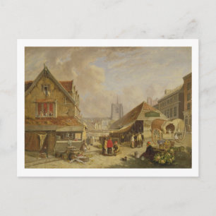 Carte Postale The Old Fishmarket, Norwich, 1825 (huile sur panne