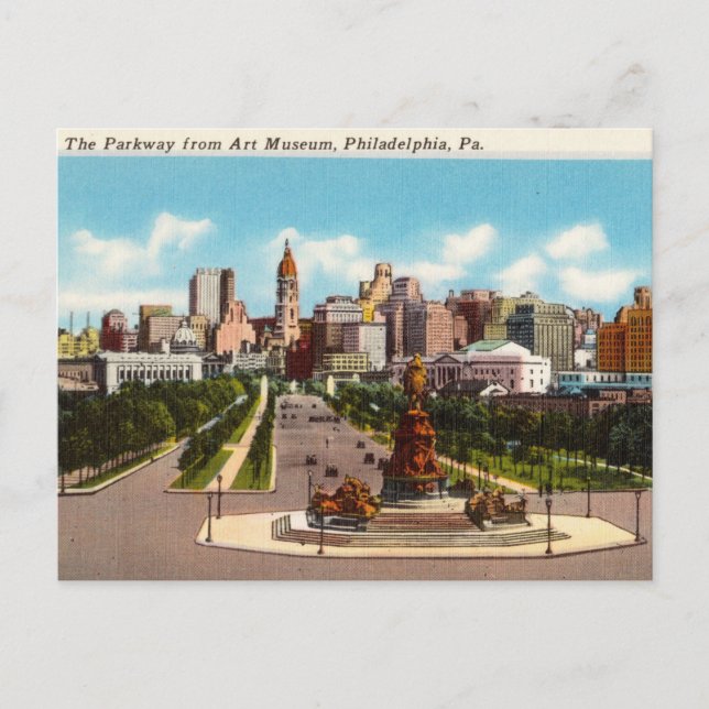 Carte Postale The Parkway, Philadelphie, Pennsylvanie (Devant)