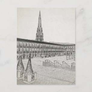 Carte Postale The Piece Hall, Halifax, Esquisse architecturale