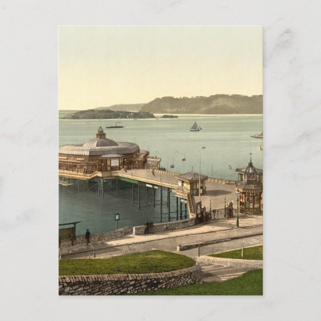 Carte Postale The Pier, avec Drake's Island, Plymouth, Angleterr (Devant)