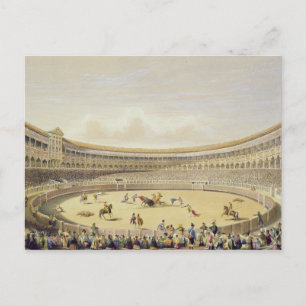 Carte Postale The Plaza de Toros of Madrid 1865 (colour litho)