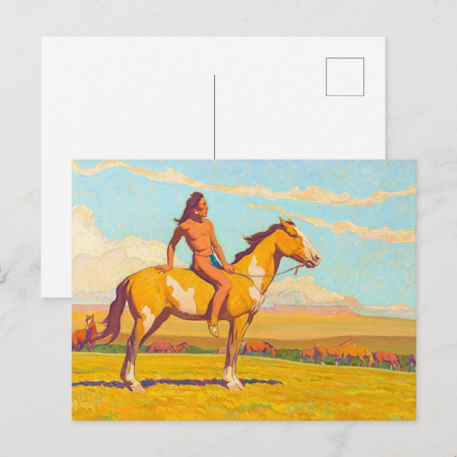 Carte Postale The Pony Boy, 1920 par Maynard Dixon (Devant / Derrière)