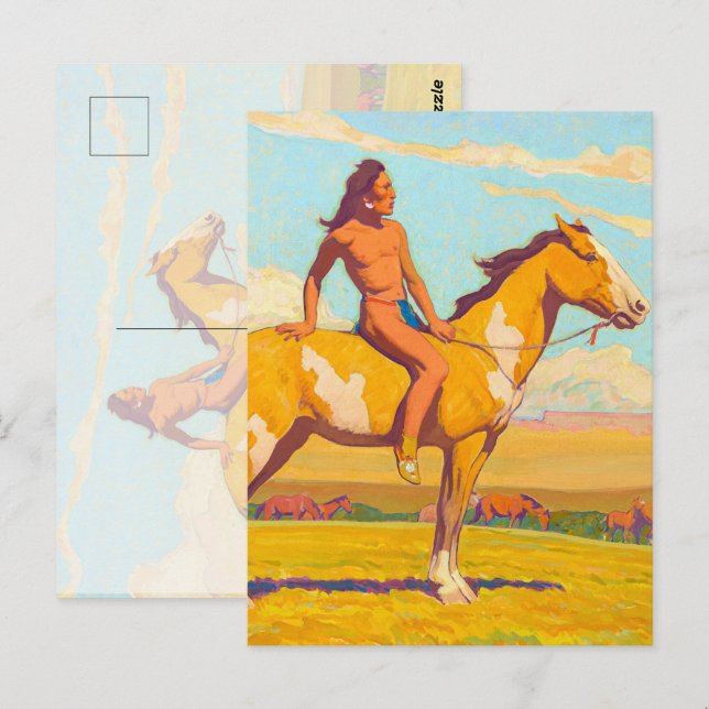 Carte Postale The Pony Boy, 1920 par Maynard Dixon (Devant / Derrière)