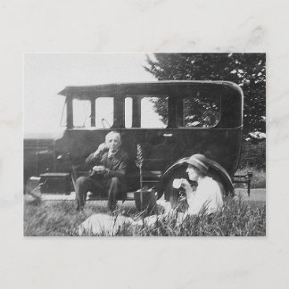 Carte Postale Thé pour deux vieilles images noir et blanc - Cart