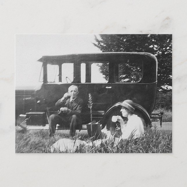 Carte Postale Thé pour deux vieilles images noir et blanc - Cart (Devant)