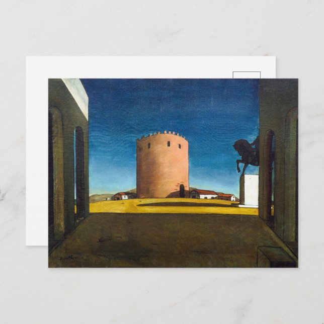 Carte Postale The Red Tower | Giorgio de Chirico |  (Devant / Derrière)
