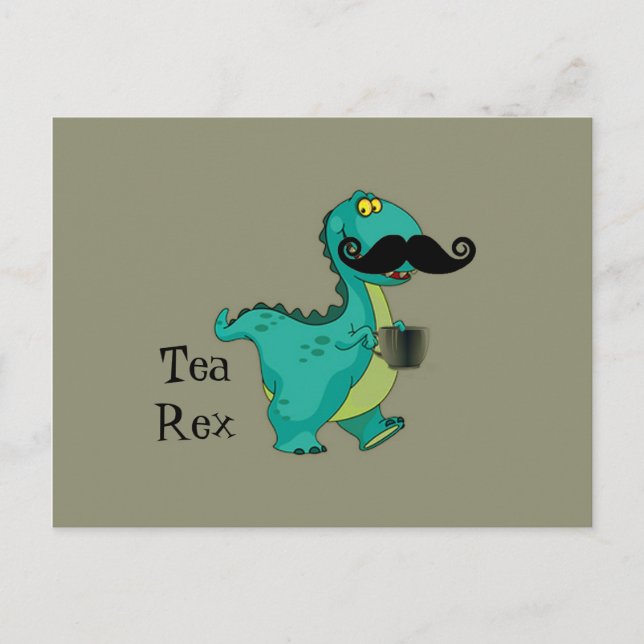 Carte Postale Thé - Rex Dinosaure Dinosaure Dessin Innuendo (Devant)