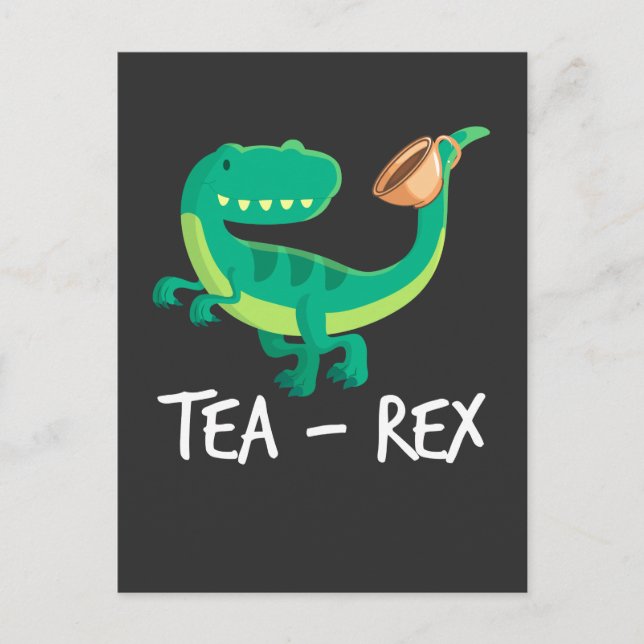 Carte Postale Thé Rex Dinosaure Drôle T-Rex Mignon Dino (Devant)