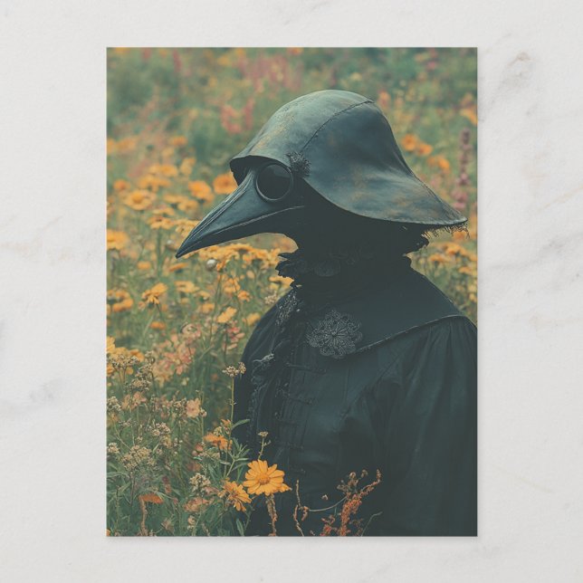 Carte Postale The Scary Plague Doctor in the Retro Meadow (Devant)