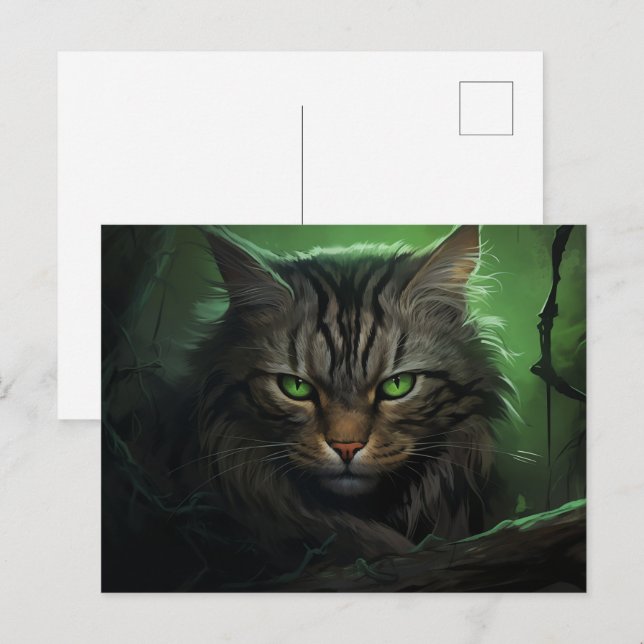Carte postale The Solitary Forest Cat (Devant / Derrière)