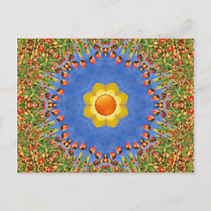Carte Postale The Sun Vintage Orange Yellow Blue Kaleidoscope